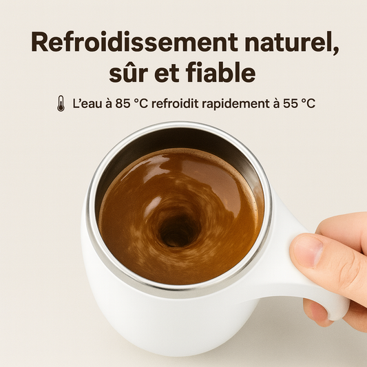 Tasse auto-mélangeuse magnétique rechargeable (304 inox)